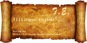 Tillinger Enikő névjegykártya